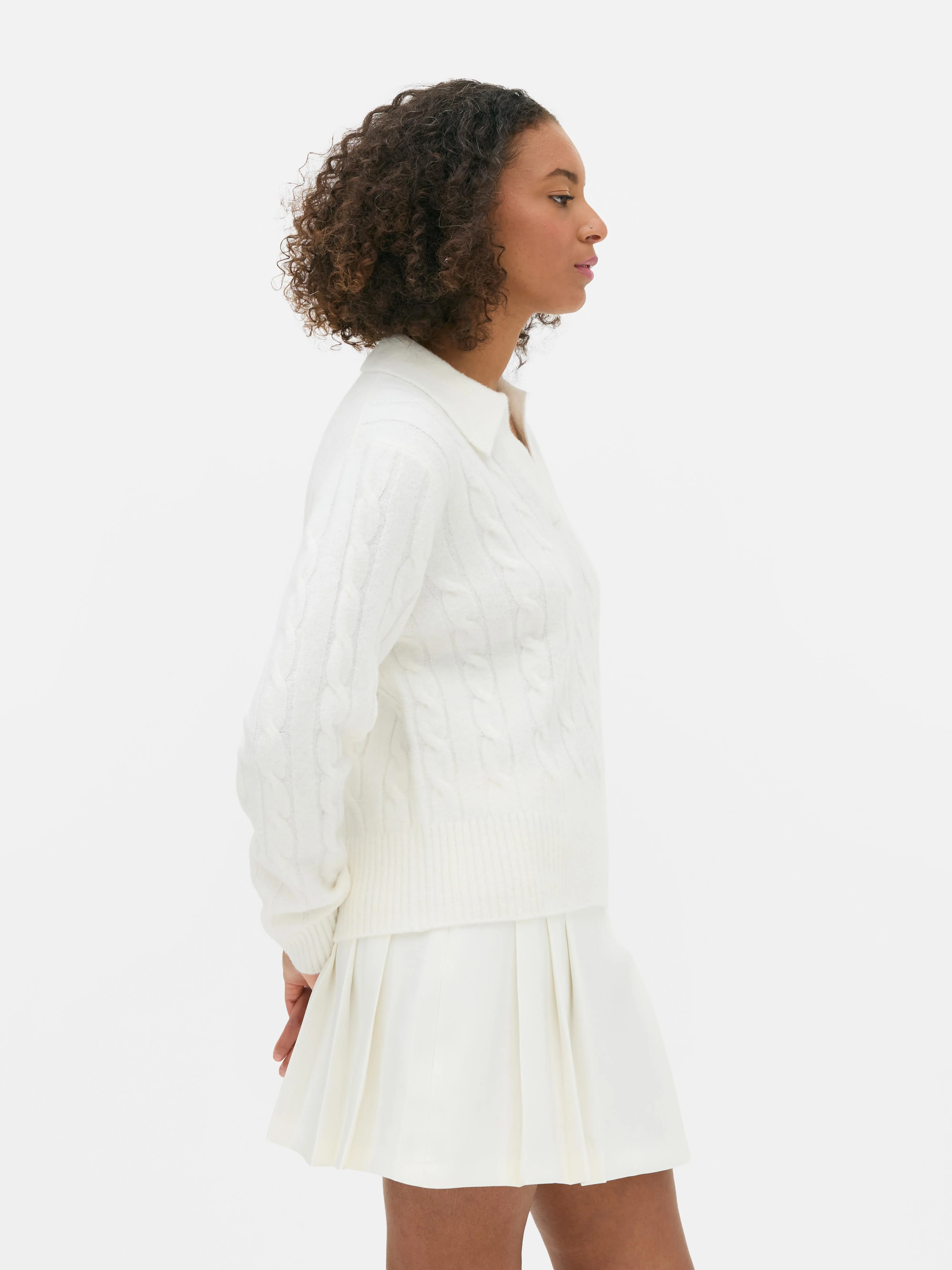 Dolcevita in maglia a trecce