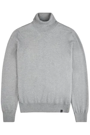 FAY Abbigliamento,Maglieria Dolcevita in maglia di lana rasata grigia 
