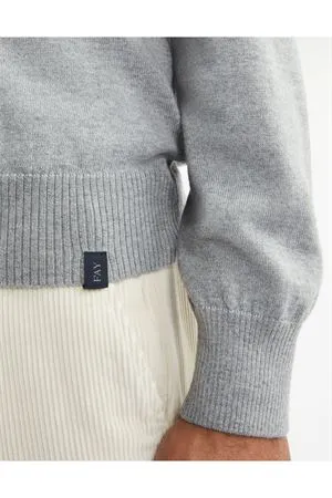FAY Abbigliamento,Maglieria Dolcevita in maglia di lana rasata grigia 