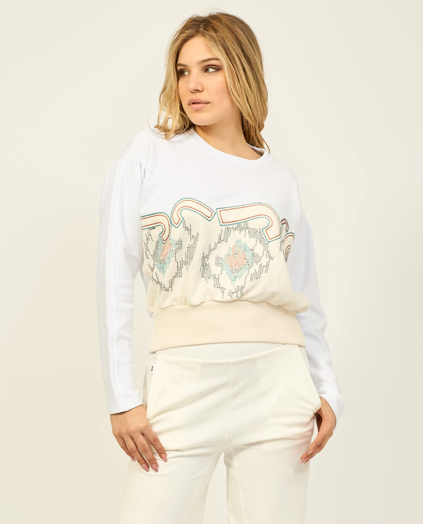 Felpa donna Jijil in cotone con girocollo