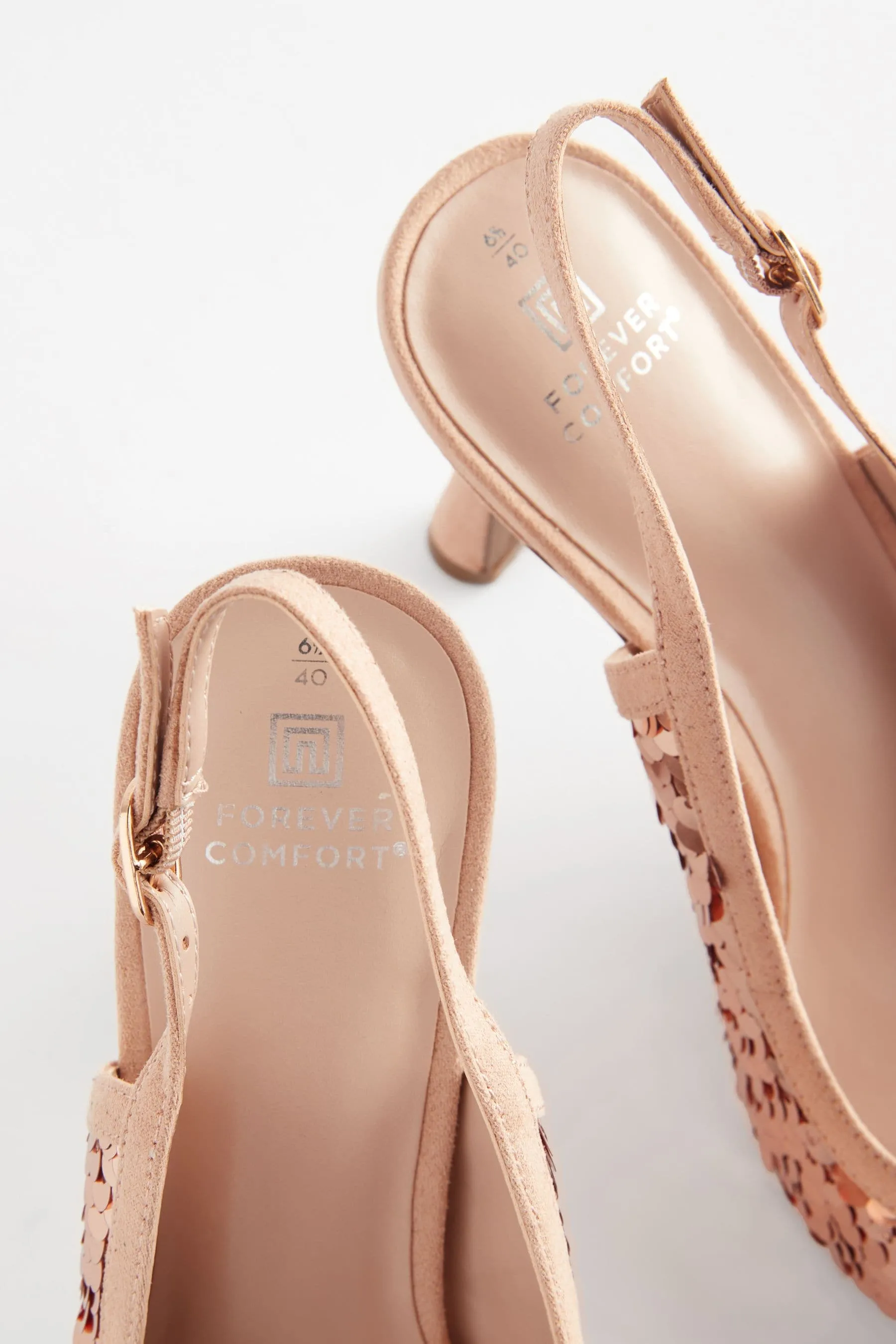 Forever Comfort® - Paillettes - Scarpe a punta con tacco e cinturino posteriore