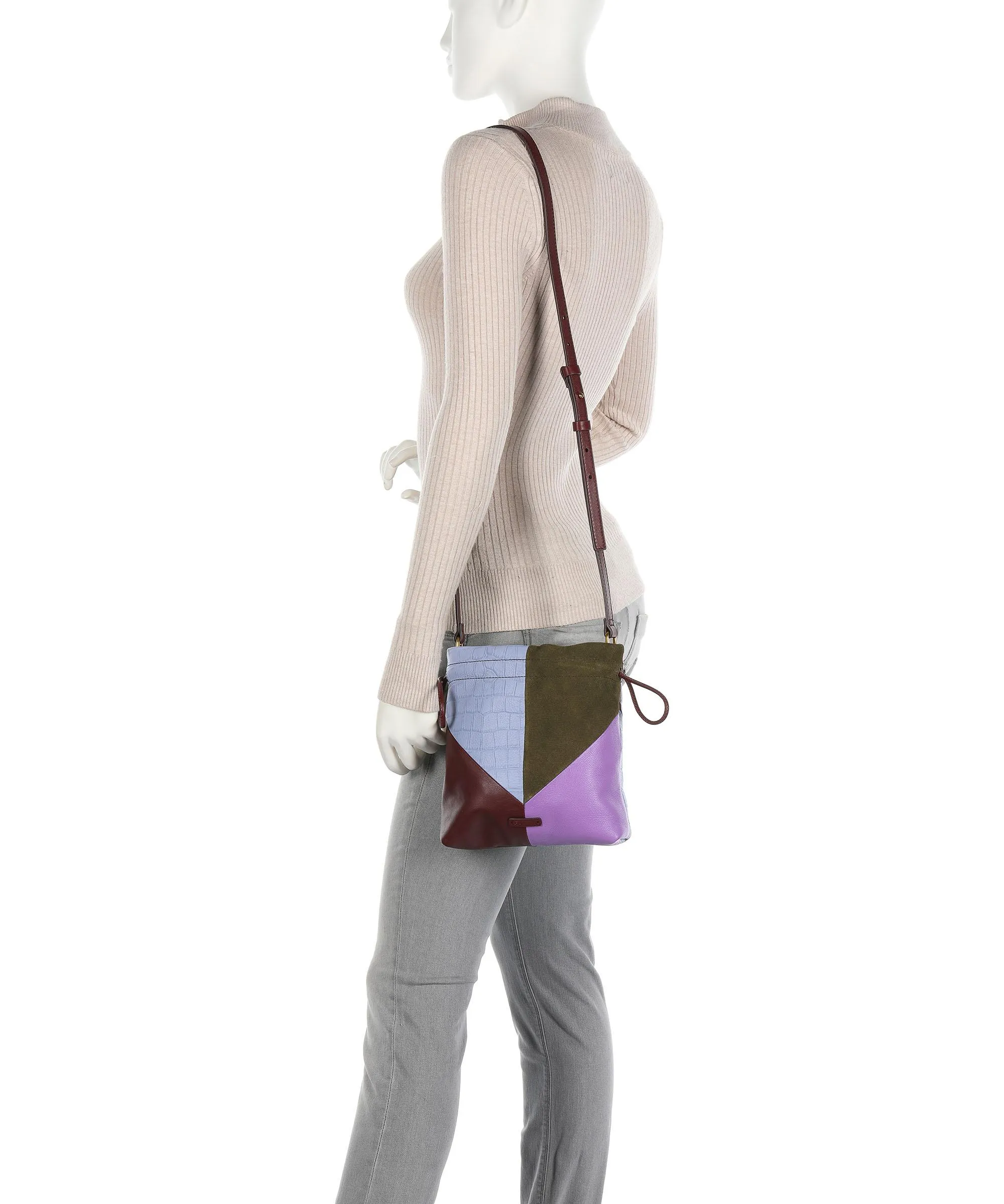  Fossil Gigi Borsa a secchiello pelle bovina multicolore  