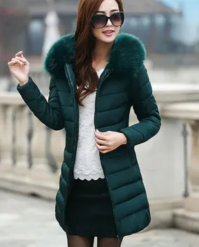 Giacca invernale Donna Moda Donna Calda con cappuccio in cotone imbottito Parka per giacca invernale da donna Cappotto Plus Size