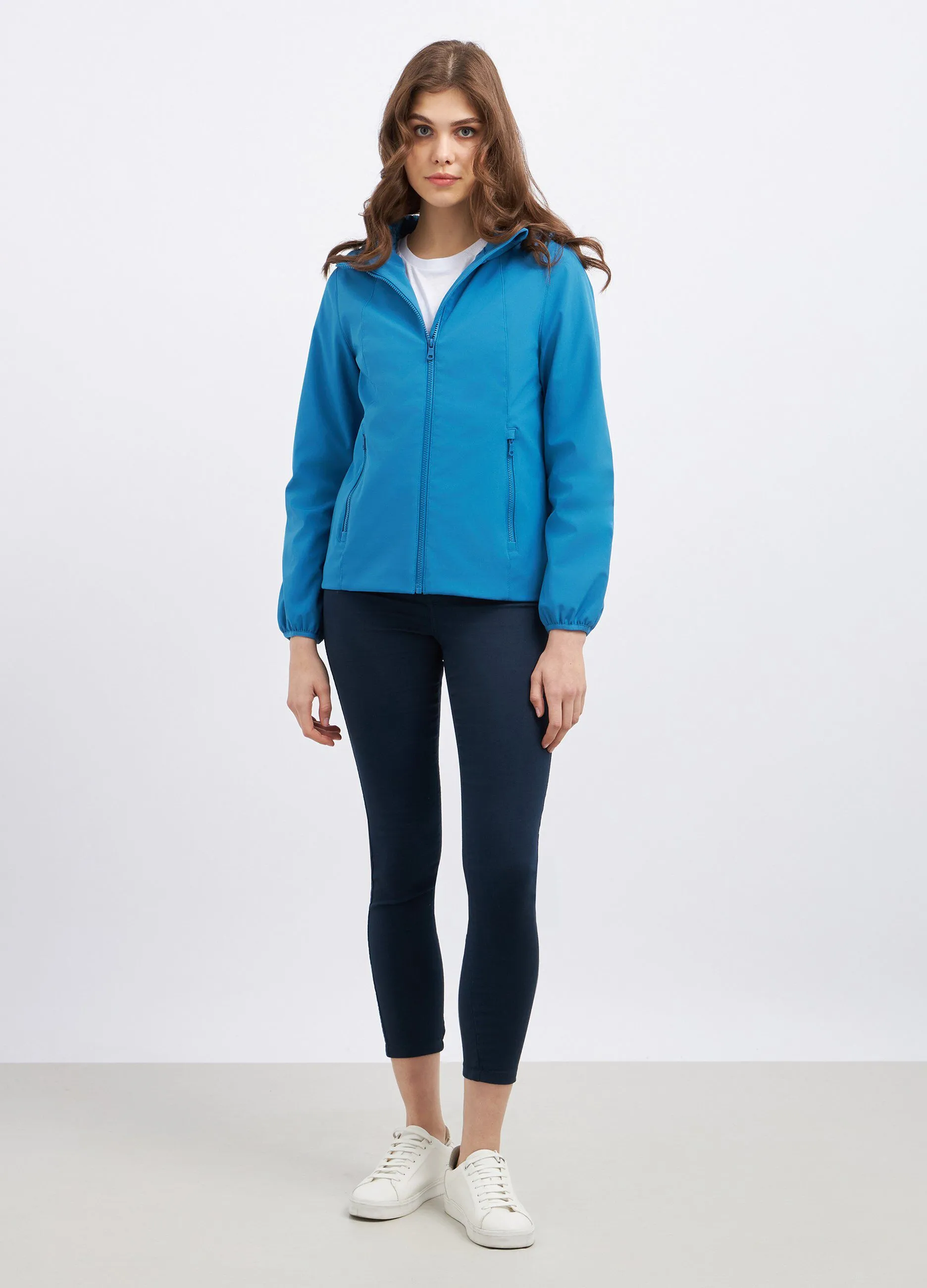 Giubbino in tessuto tecnico full zip donna