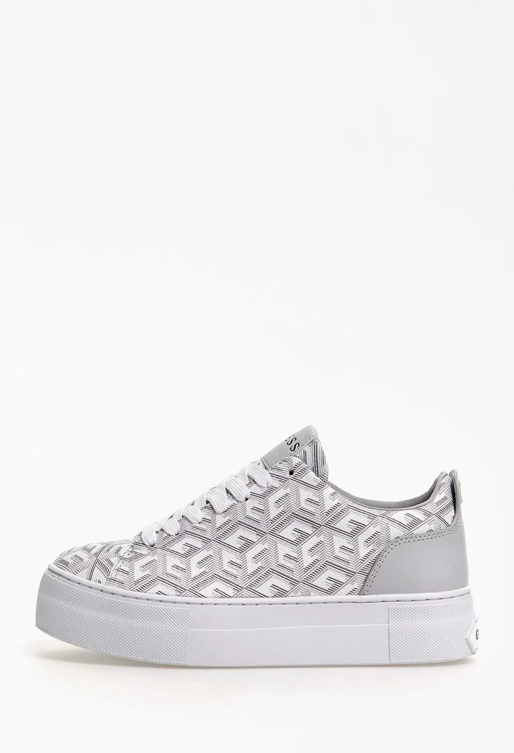 GUESS SCARPE  platform G grafica bianca