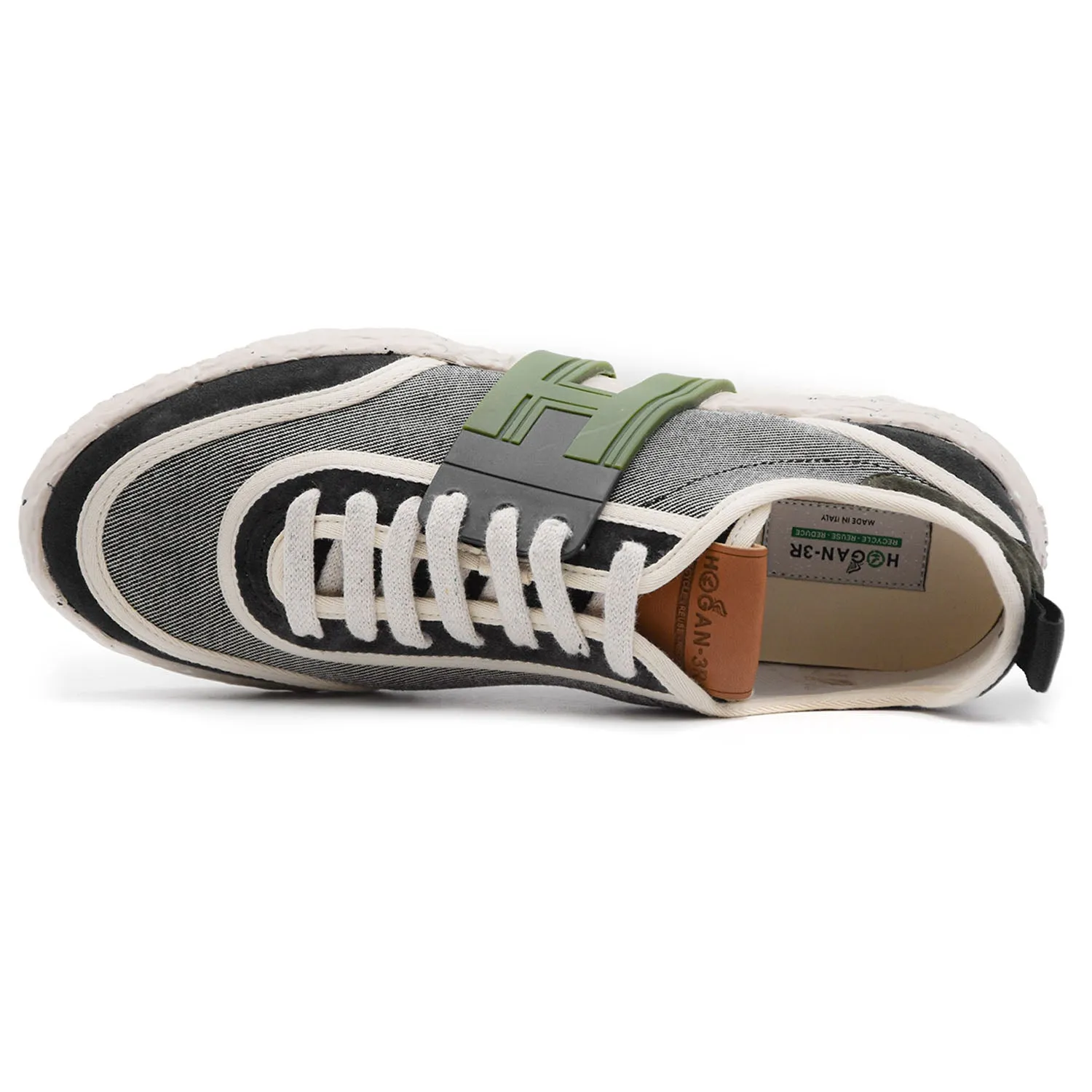 Hogan 3-R Sneakers Uomo Blu Con Shopper Tela Cotone Riciclato