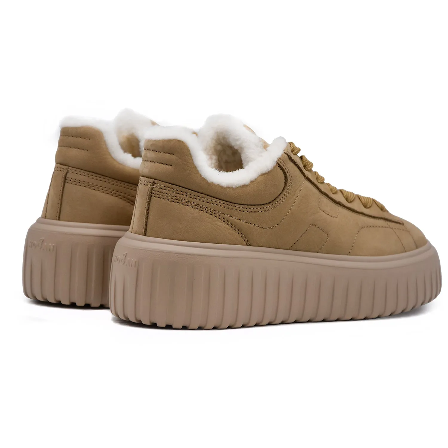 Hogan Sneakers Donna H-Stripes Biscotto Versione Caldo Montone
