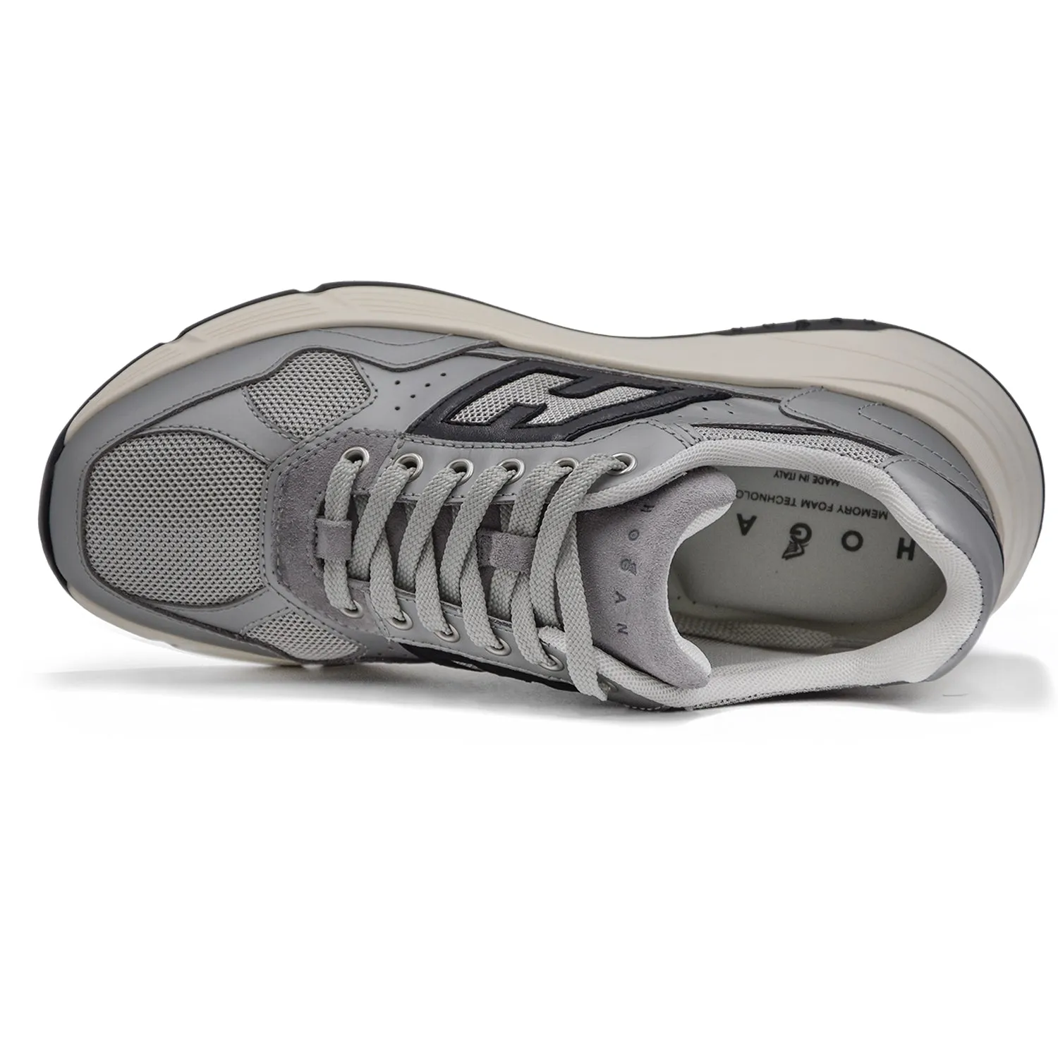 Hogan Sneakers Hi-Fi Argento Maxi H Sulla Banda Laterale Donna