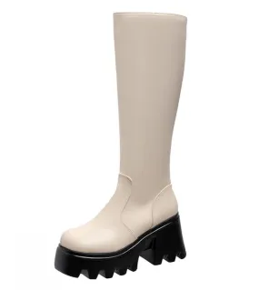 Inverno Nuovo 41 Stivali con tacco alto 42 Stivali da cavaliere Stivali da donna con tacco spesso 43 Scarpe da donna di grandi d