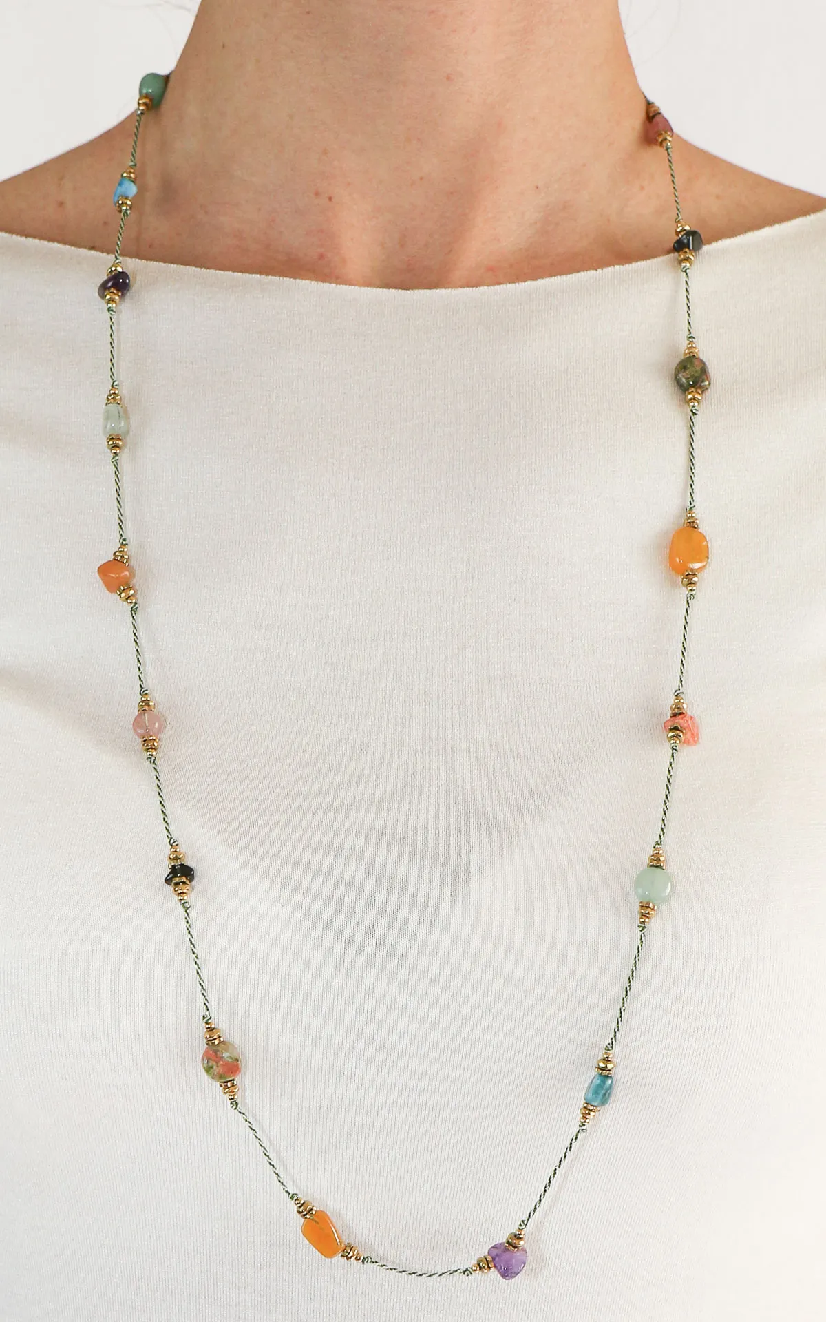Just – Collana filo pietre – Multicolore