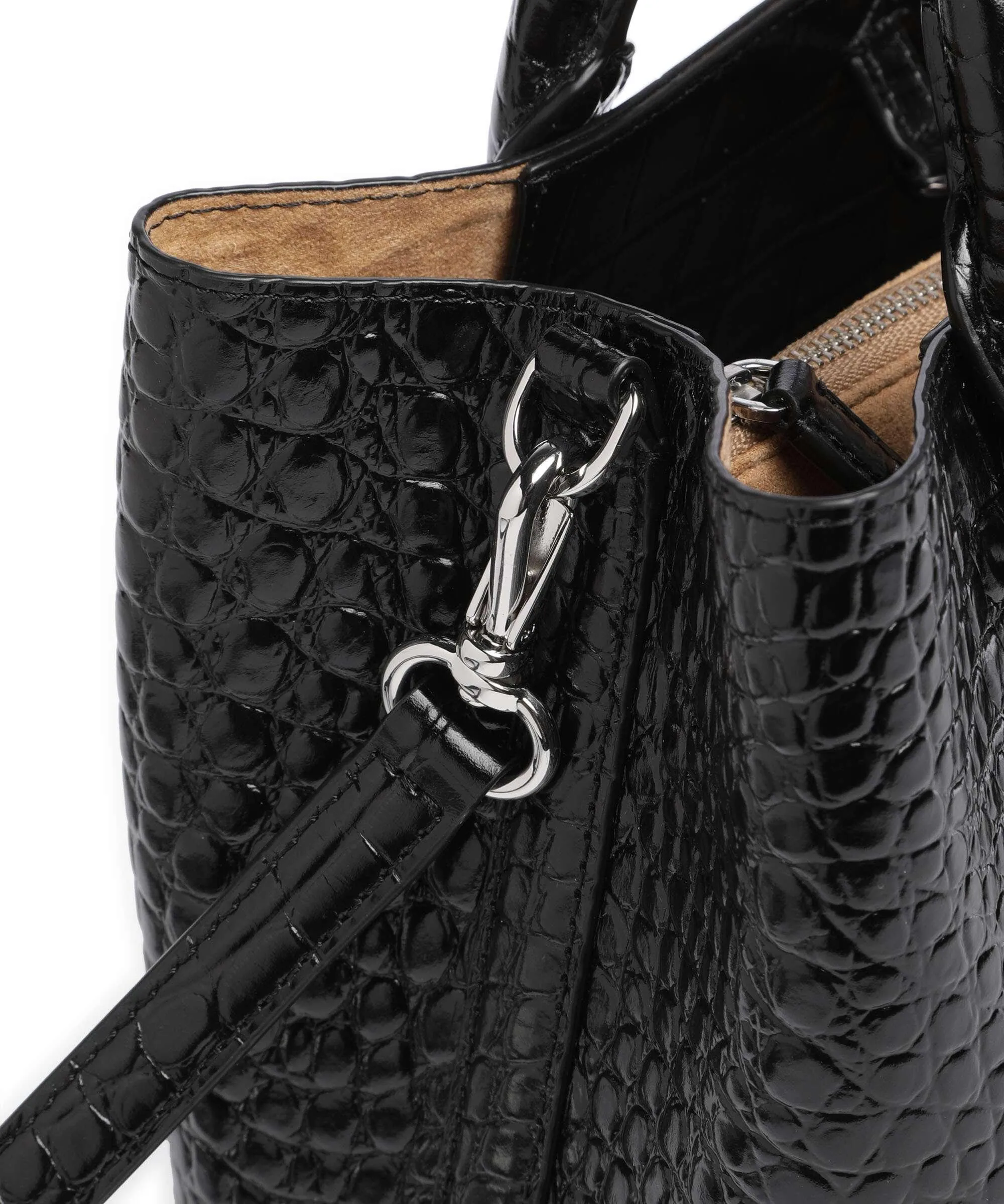  Lauren Ralph Lauren Marcy 26 Borsa a mano pelle di vacchetta goffrata nero  