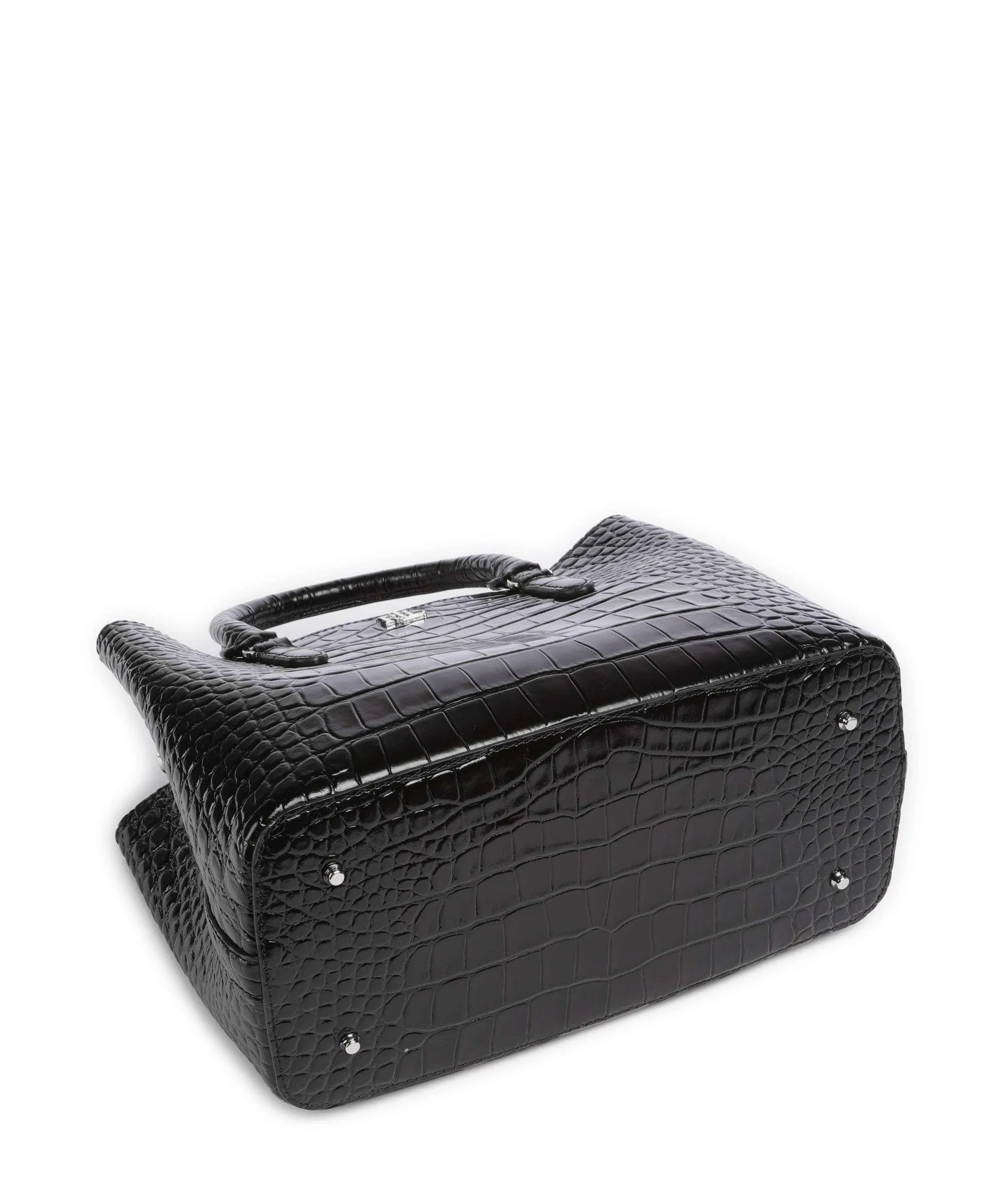  Lauren Ralph Lauren Marcy 26 Borsa a mano pelle di vacchetta goffrata nero  