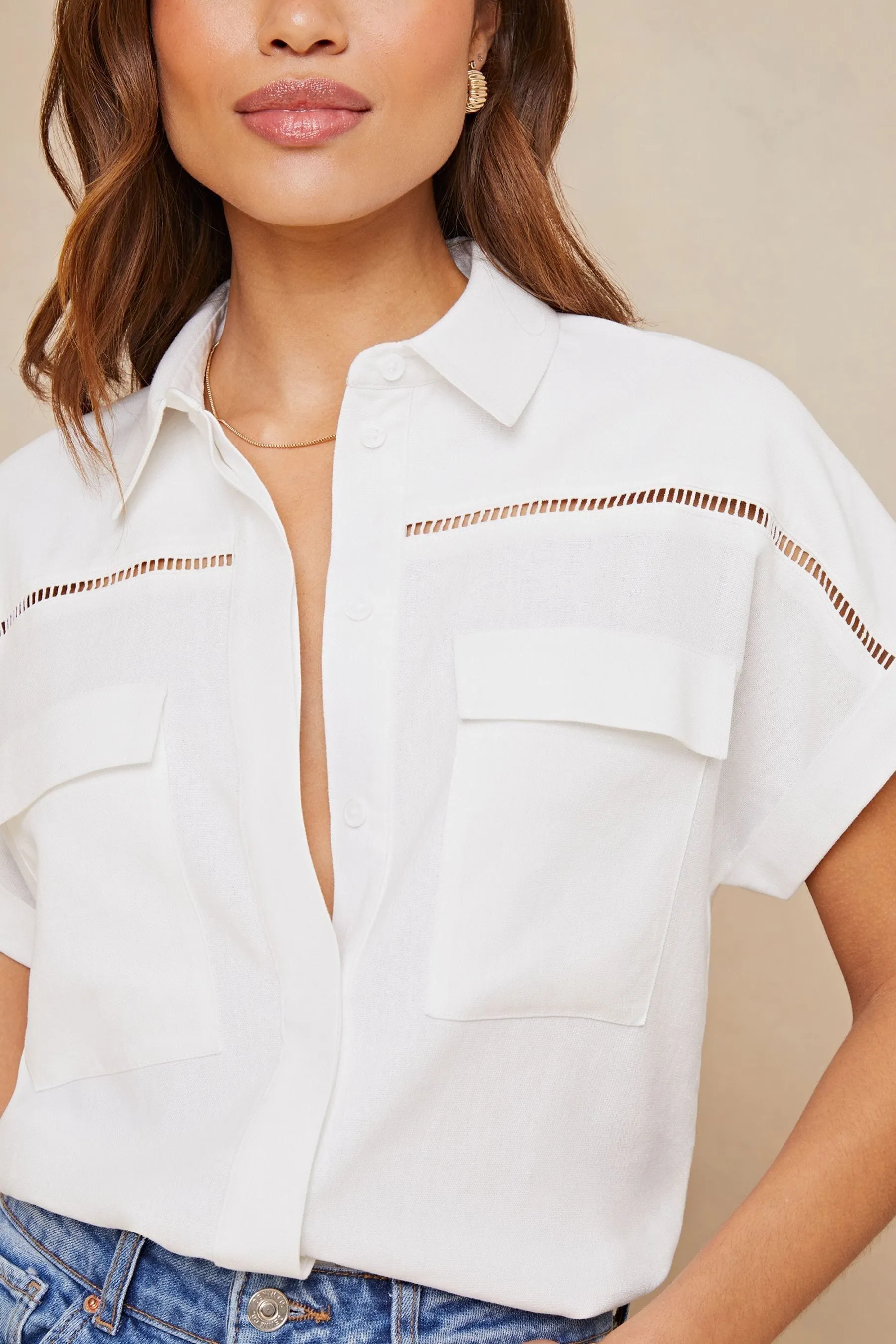 Lipsy Camicia in lino con tasche