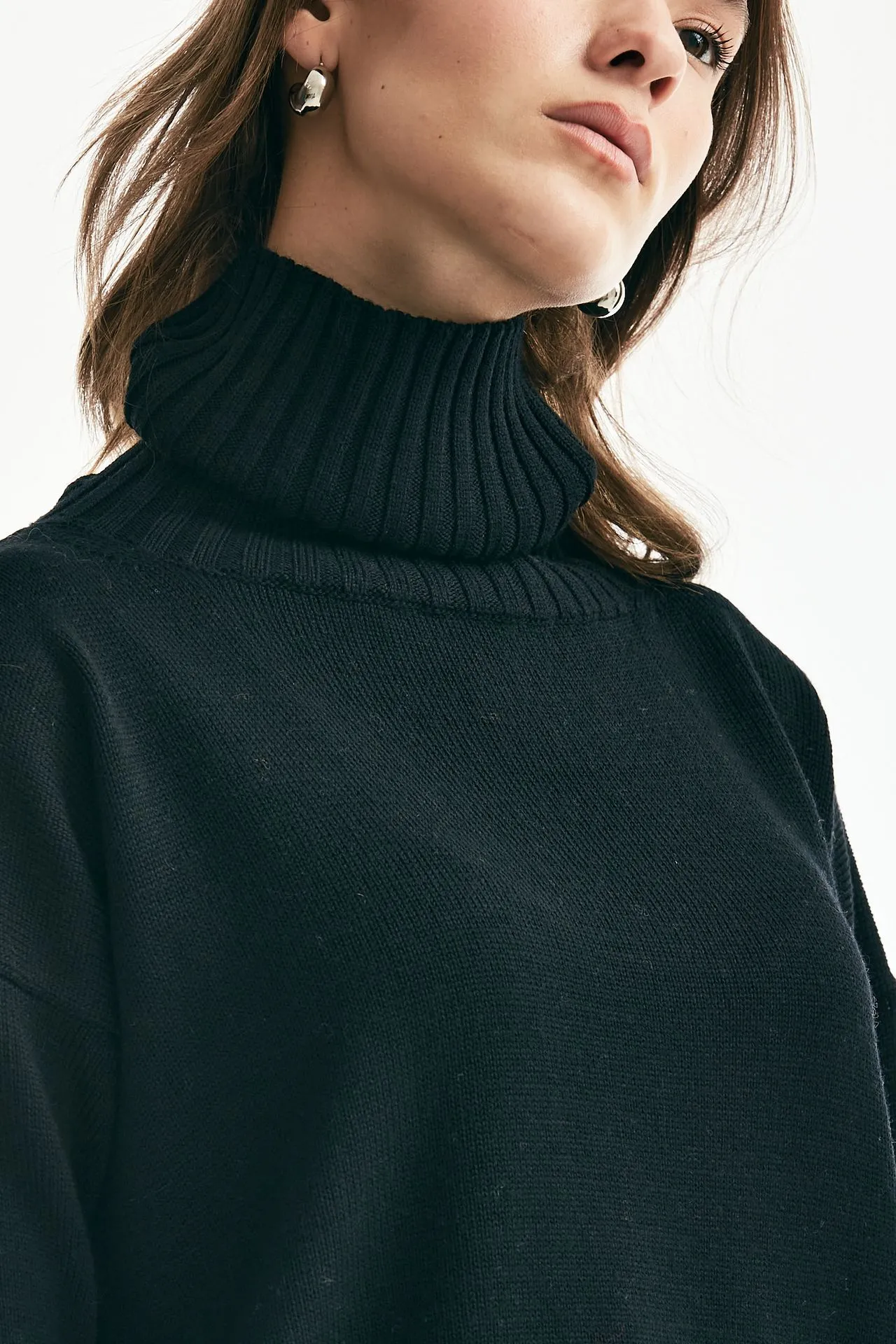 Maglia dolcevita in lana nero 