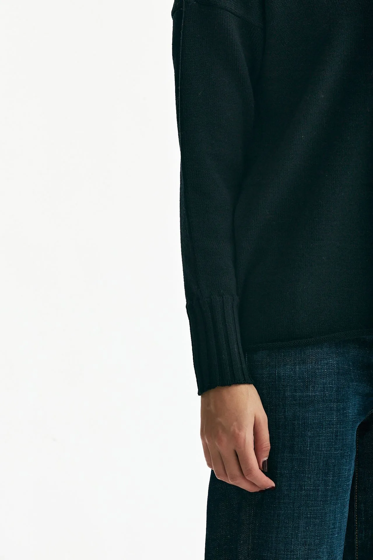 Maglia dolcevita in lana nero 
