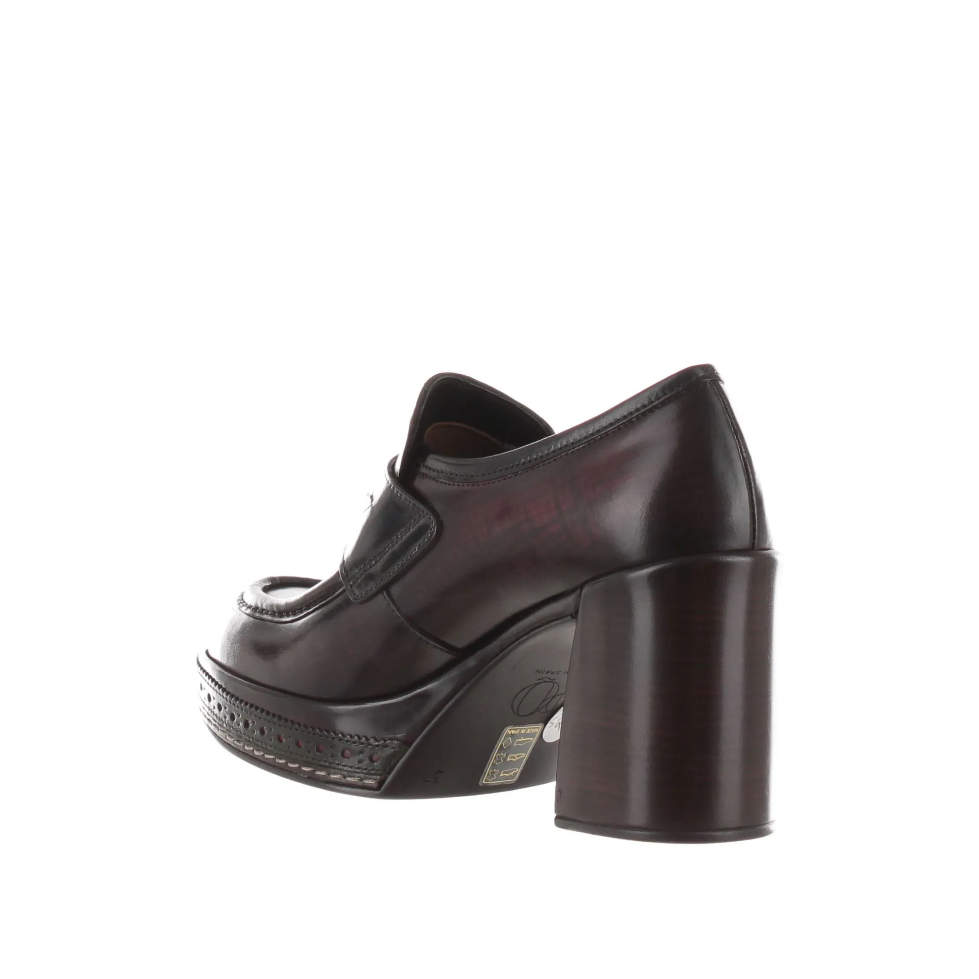 Mocassino amelia in pelle con tacco
