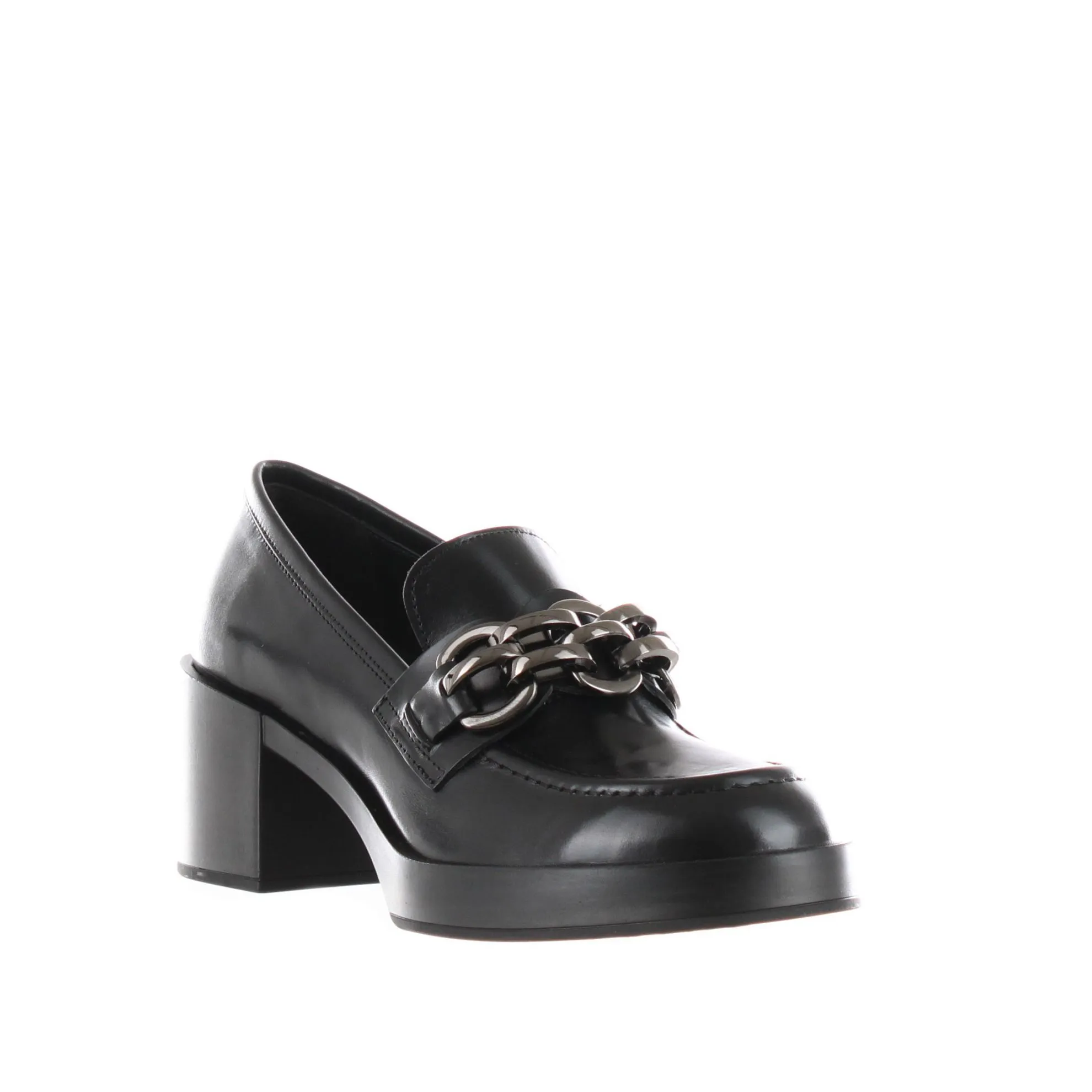 Mocassino cristin in pelle con tacco