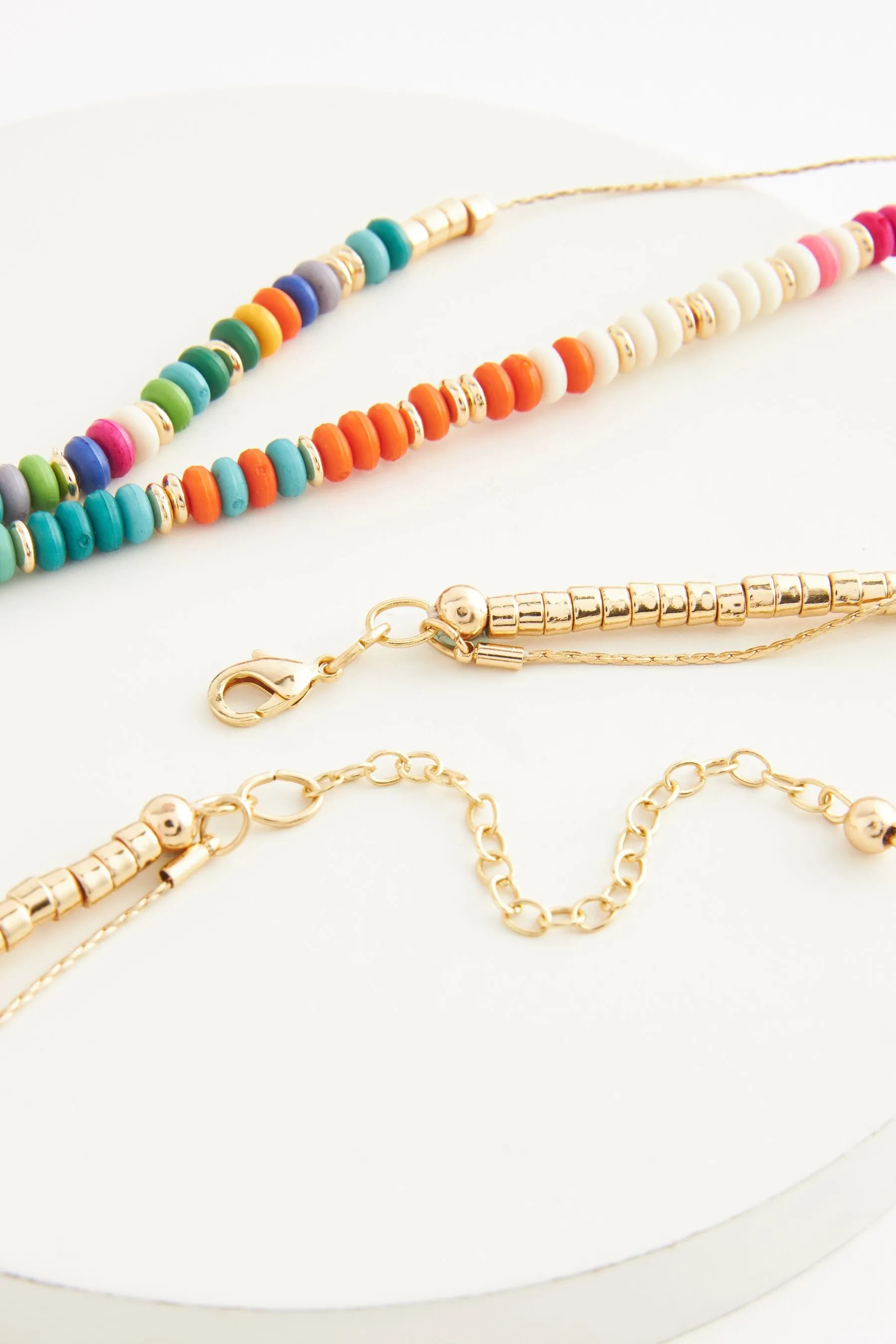 Multicolore  - Collana lunga a due fili con perline