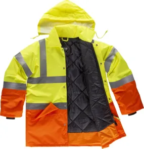 Parka combinato ad alta visibilità con nastri riflettenti EN ISO 20471: 2013 Giallo AV Arancione AV