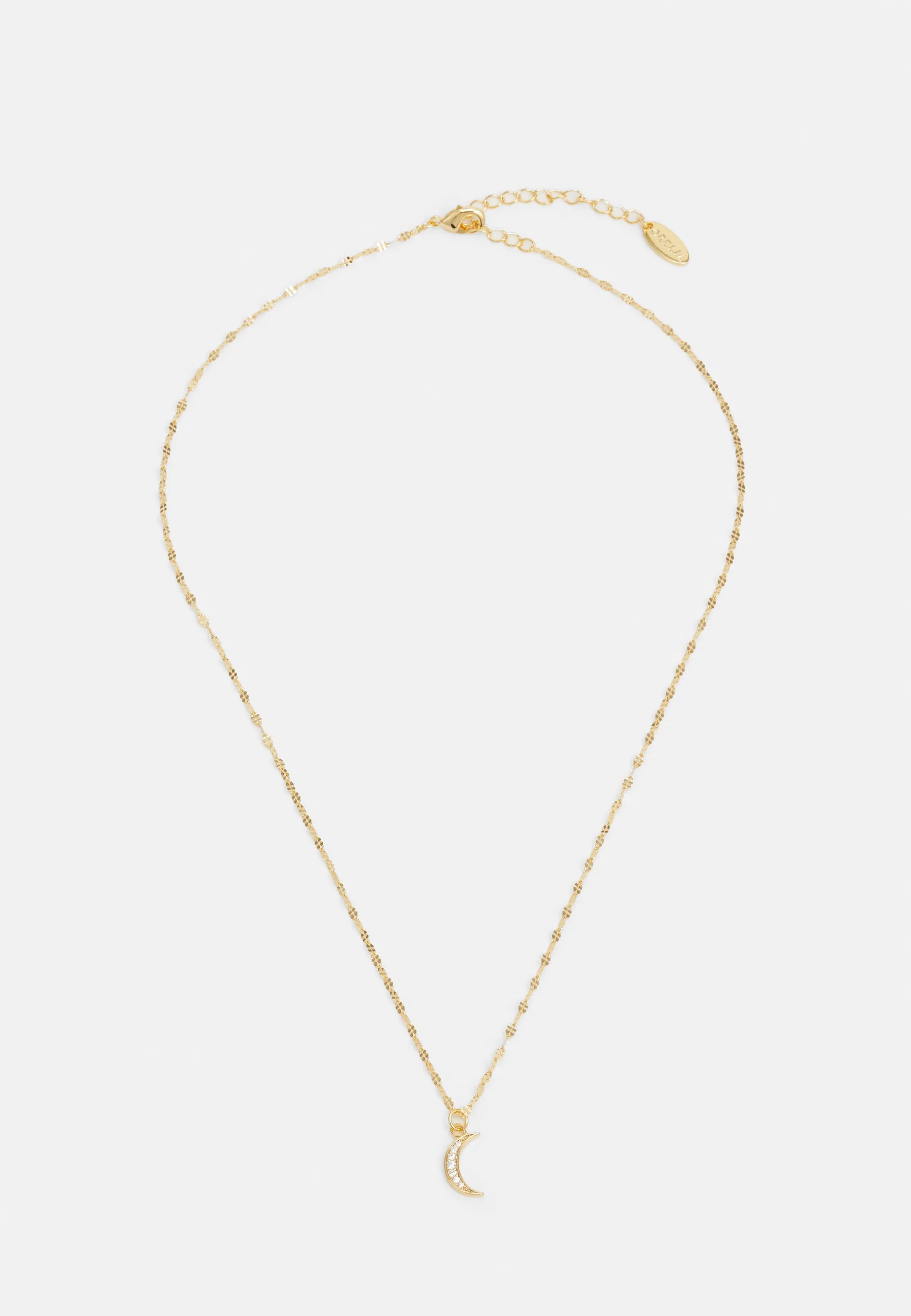 PAVE MOON CHARM NECKLACE - Collana