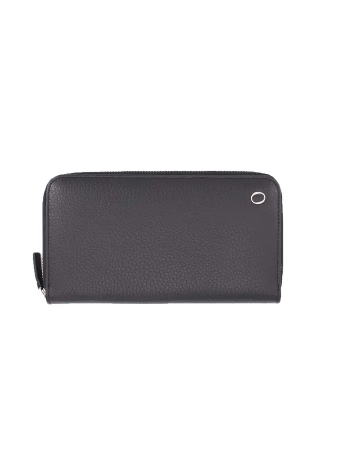 Portafoglio zip around in pelle martellata con protezione RFID