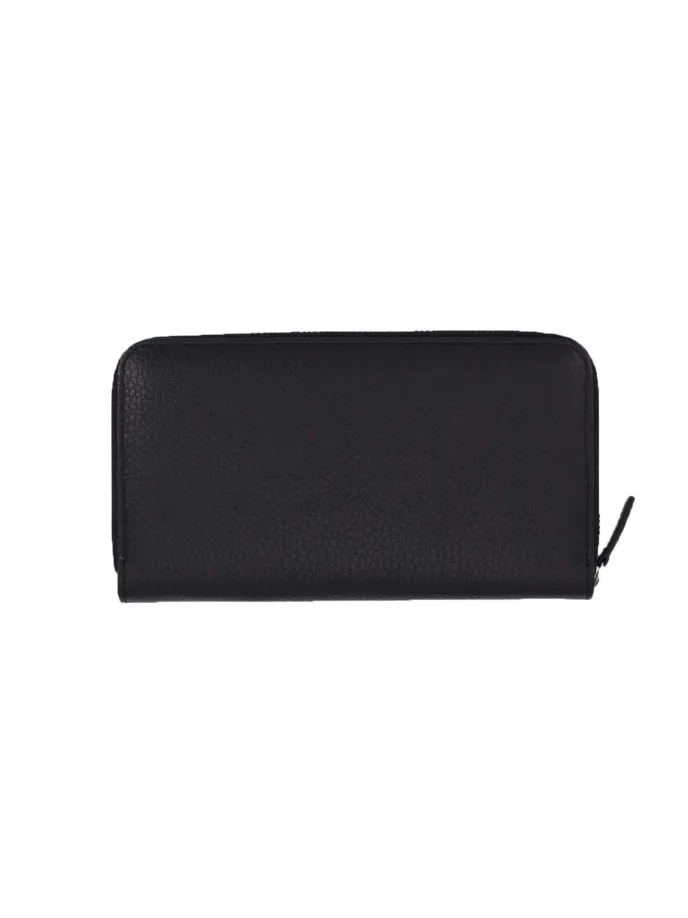 Portafoglio zip around in pelle martellata con protezione RFID