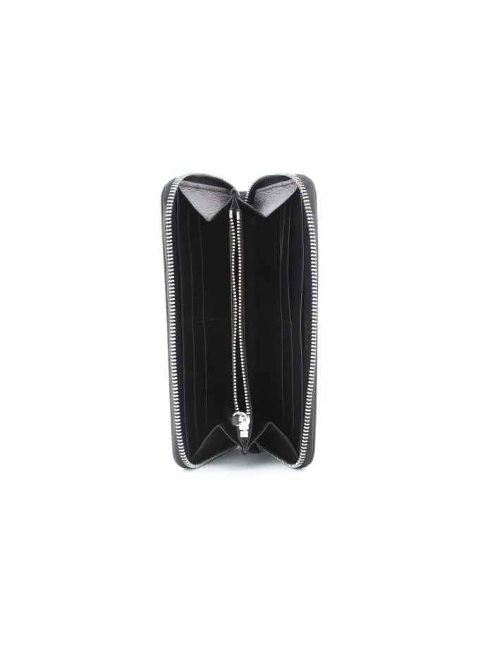 Portafoglio zip around in pelle martellata con protezione RFID