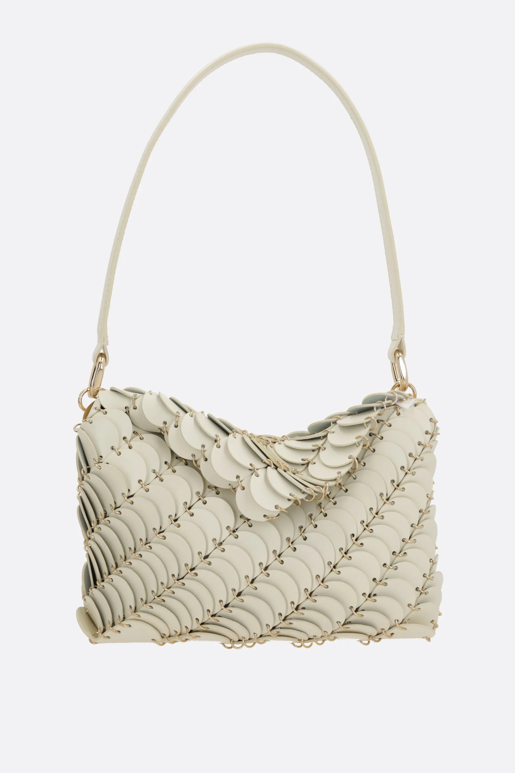  RABANNE borsa a spalla Paco con dischi in pelle 