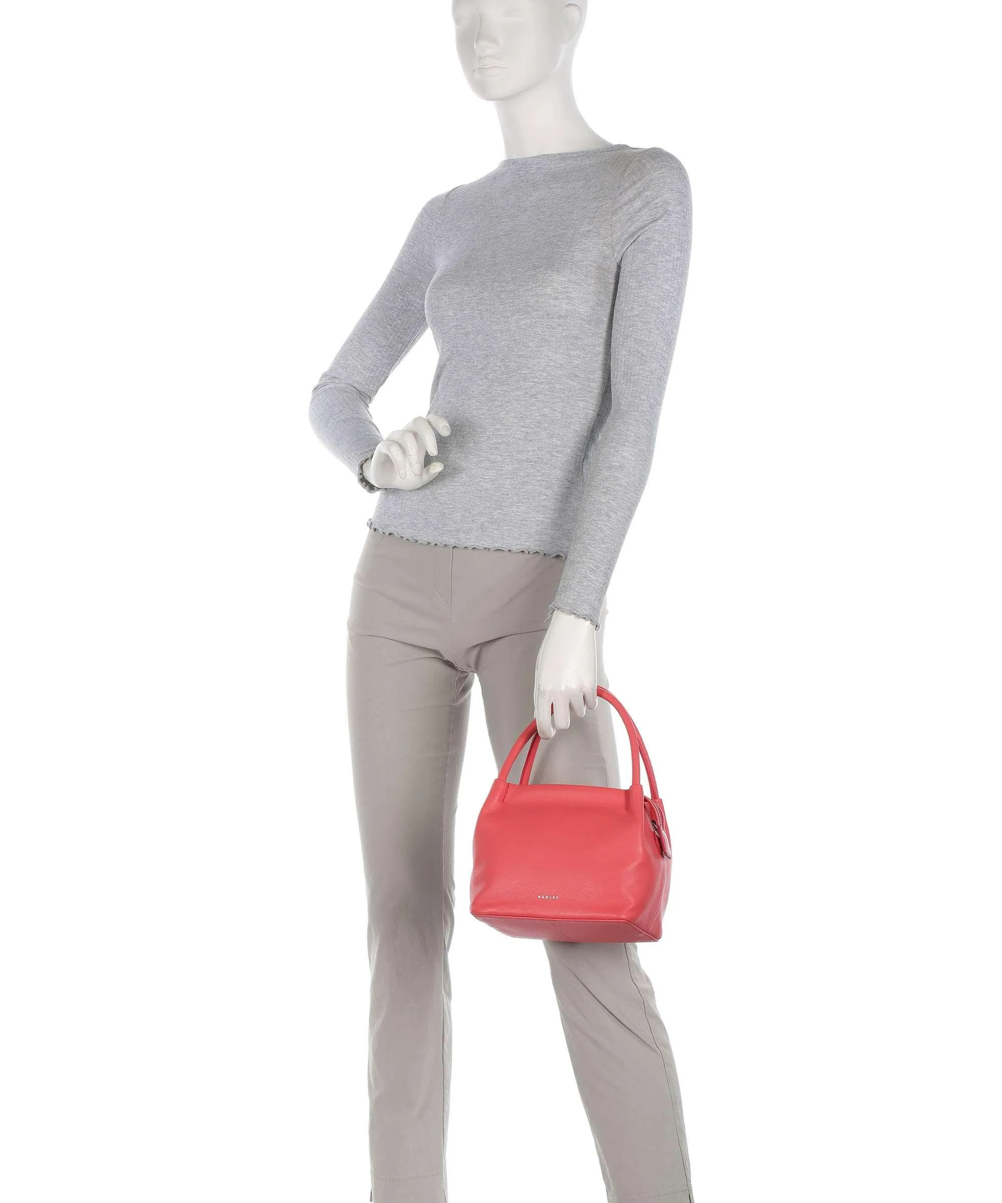  Radley London Ivydale Road Borsa a mano pelle di vacchetta grana luce rossa  