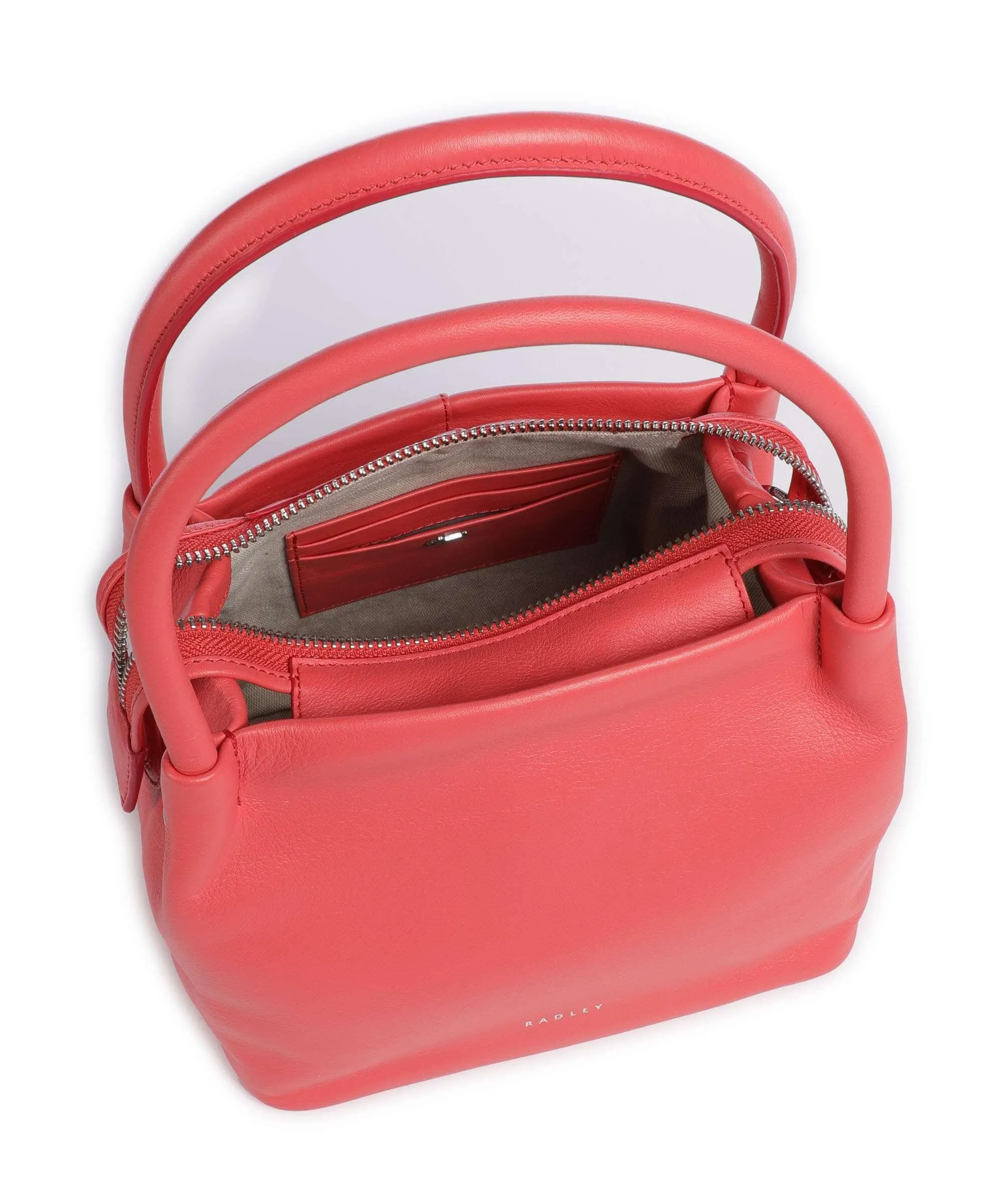  Radley London Ivydale Road Borsa a mano pelle di vacchetta grana luce rossa  