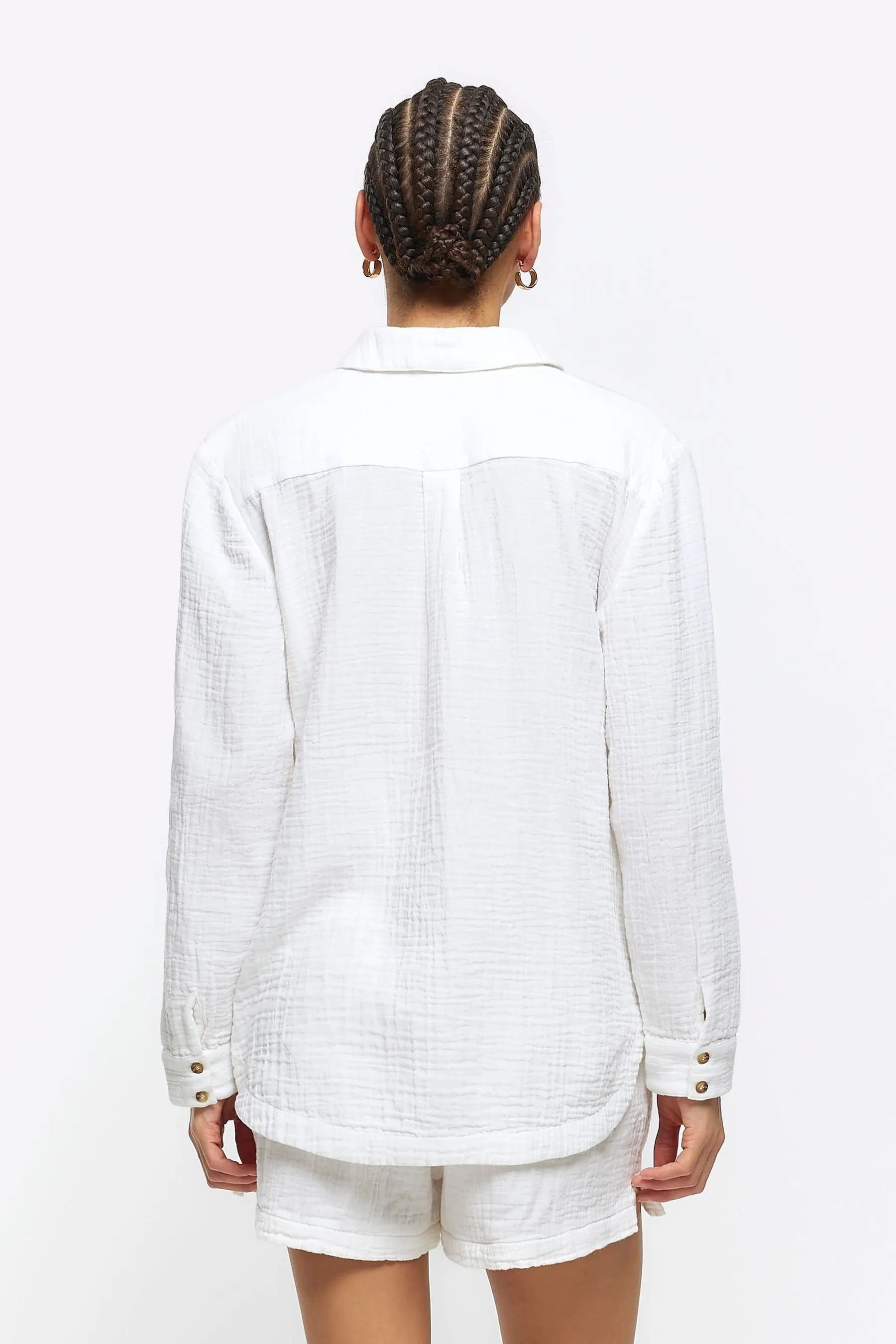 River Island - Camicia in lino effetto lino