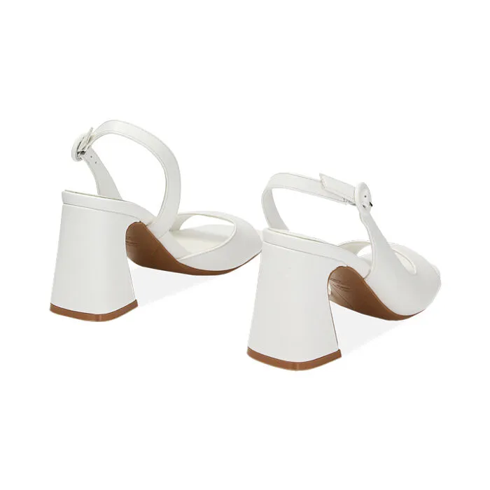 Sandali bianchi, tacco 8,2 cm