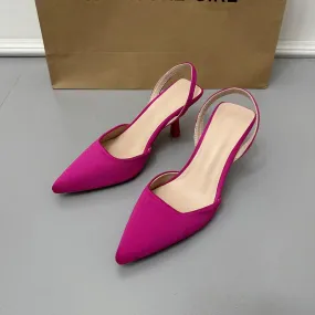 Sandali da donna di marca Scarpe con tacco basso sottile Scarpe con tacco basso da 4 cm Scarpe da donna Moda con punta a punta P