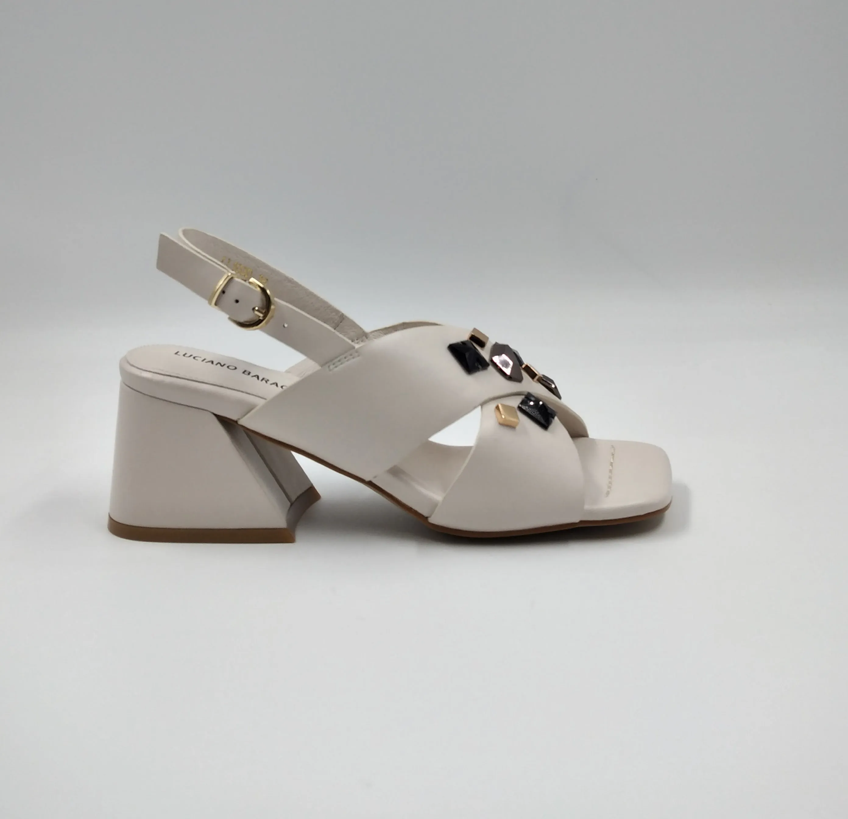 SANDALI PELLE FASCE INCROCIATE BIANCO