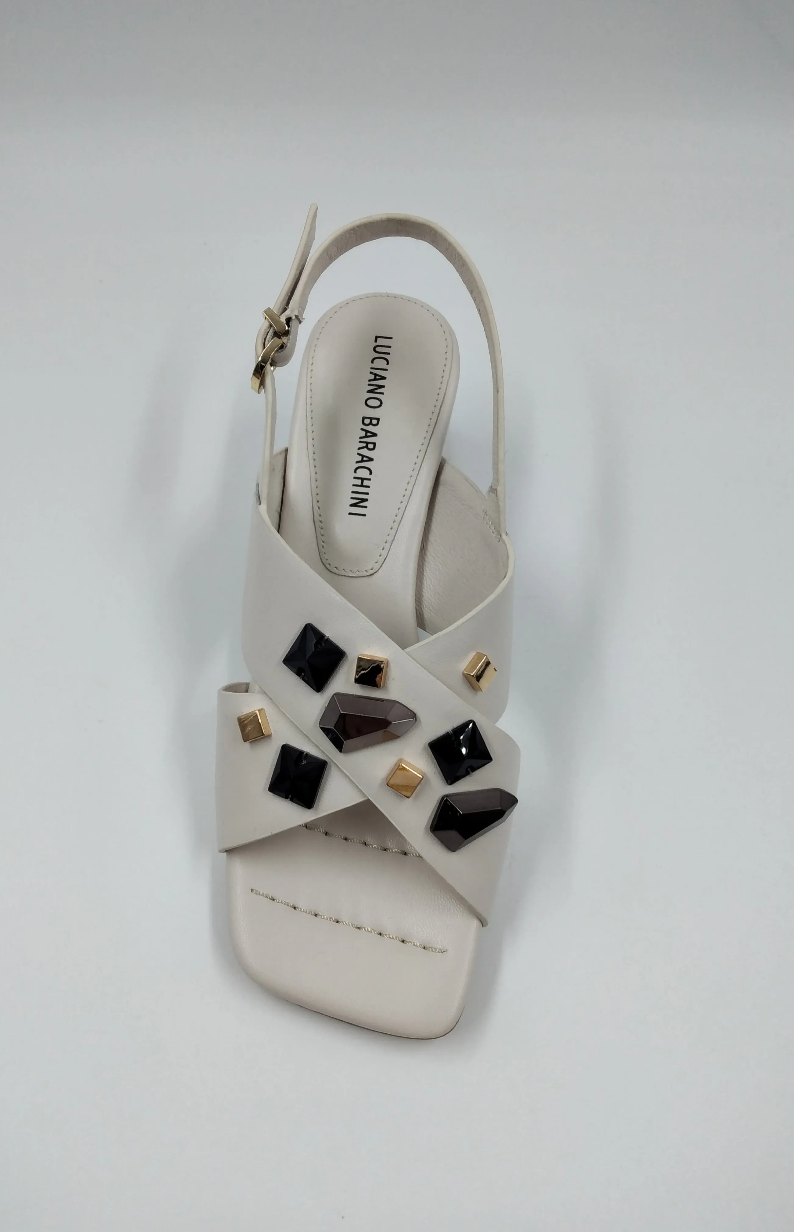 SANDALI PELLE FASCE INCROCIATE BIANCO