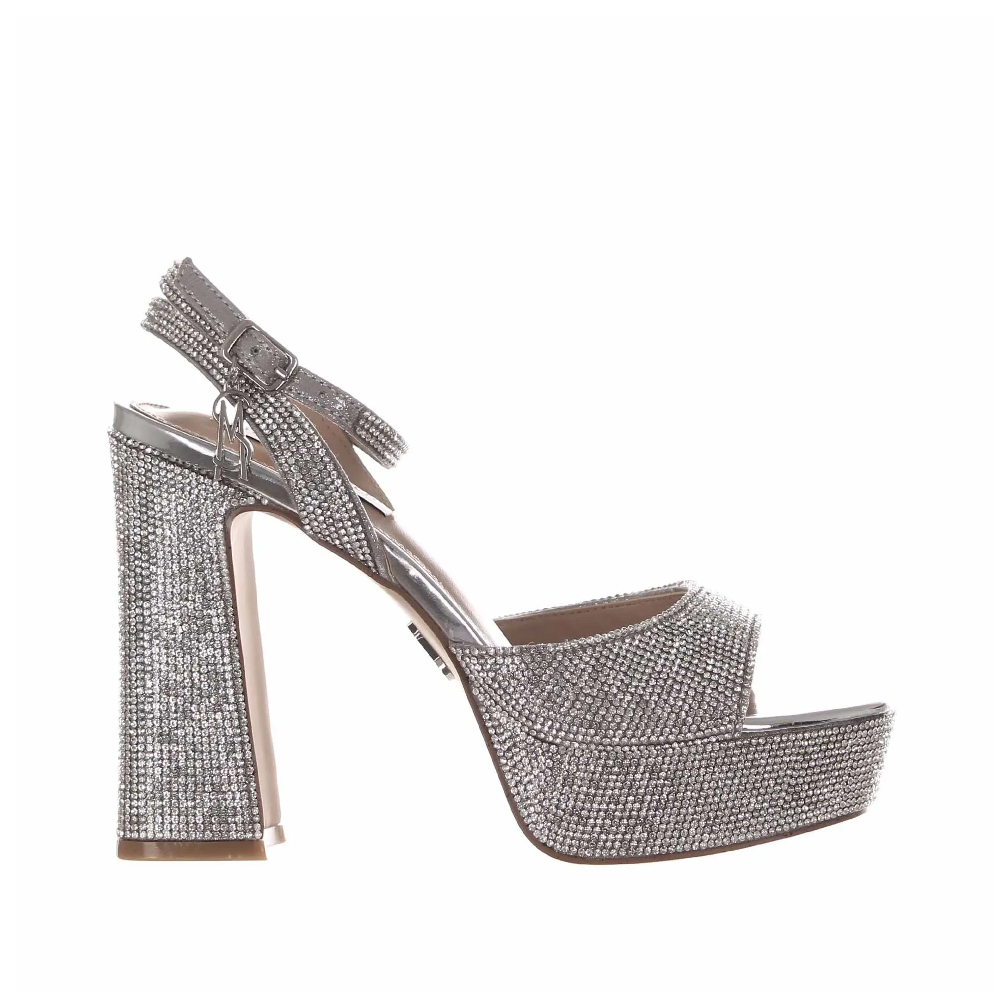 Sandalo platform con strass