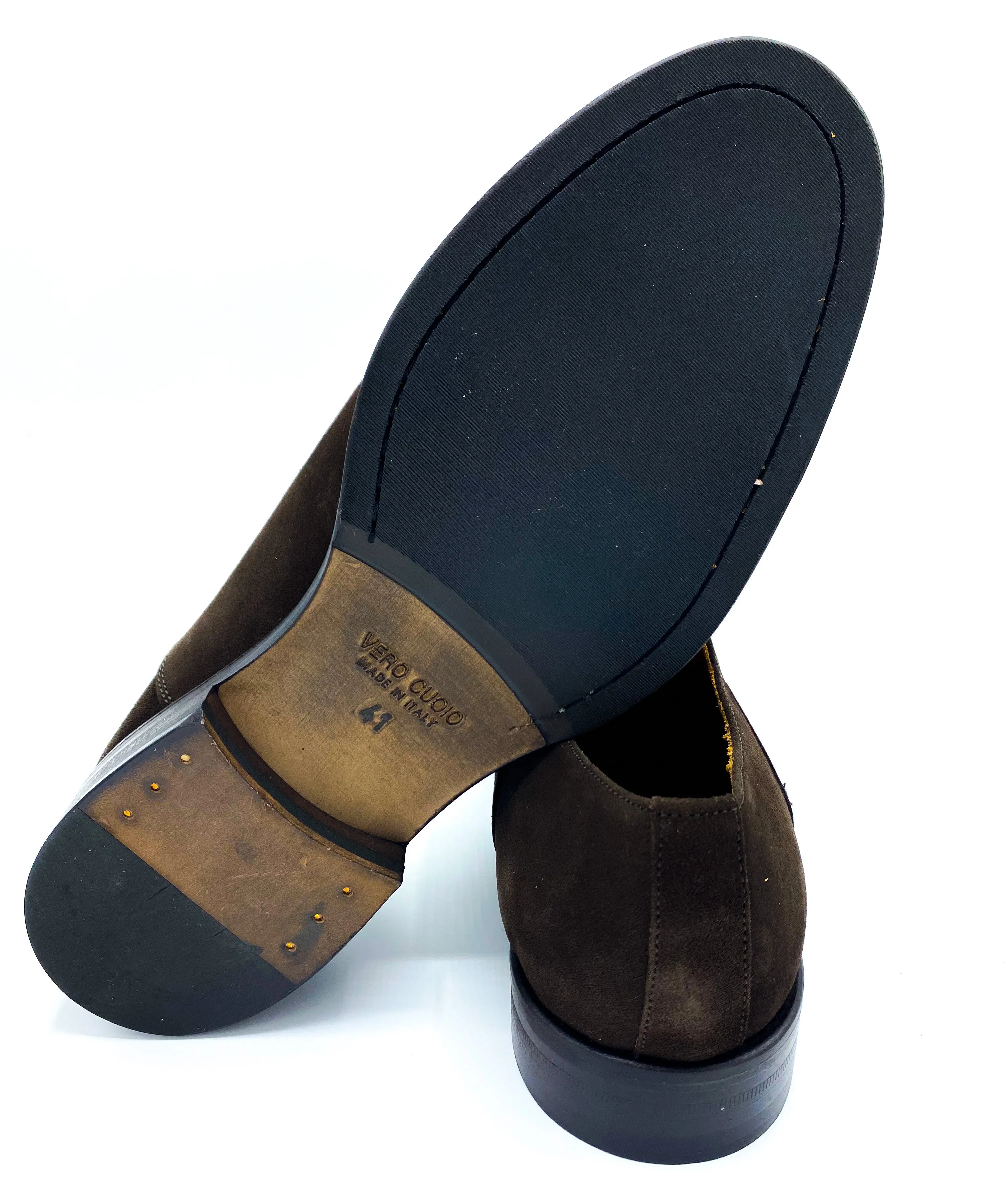 Scarpa stringata francesina in camoscio
