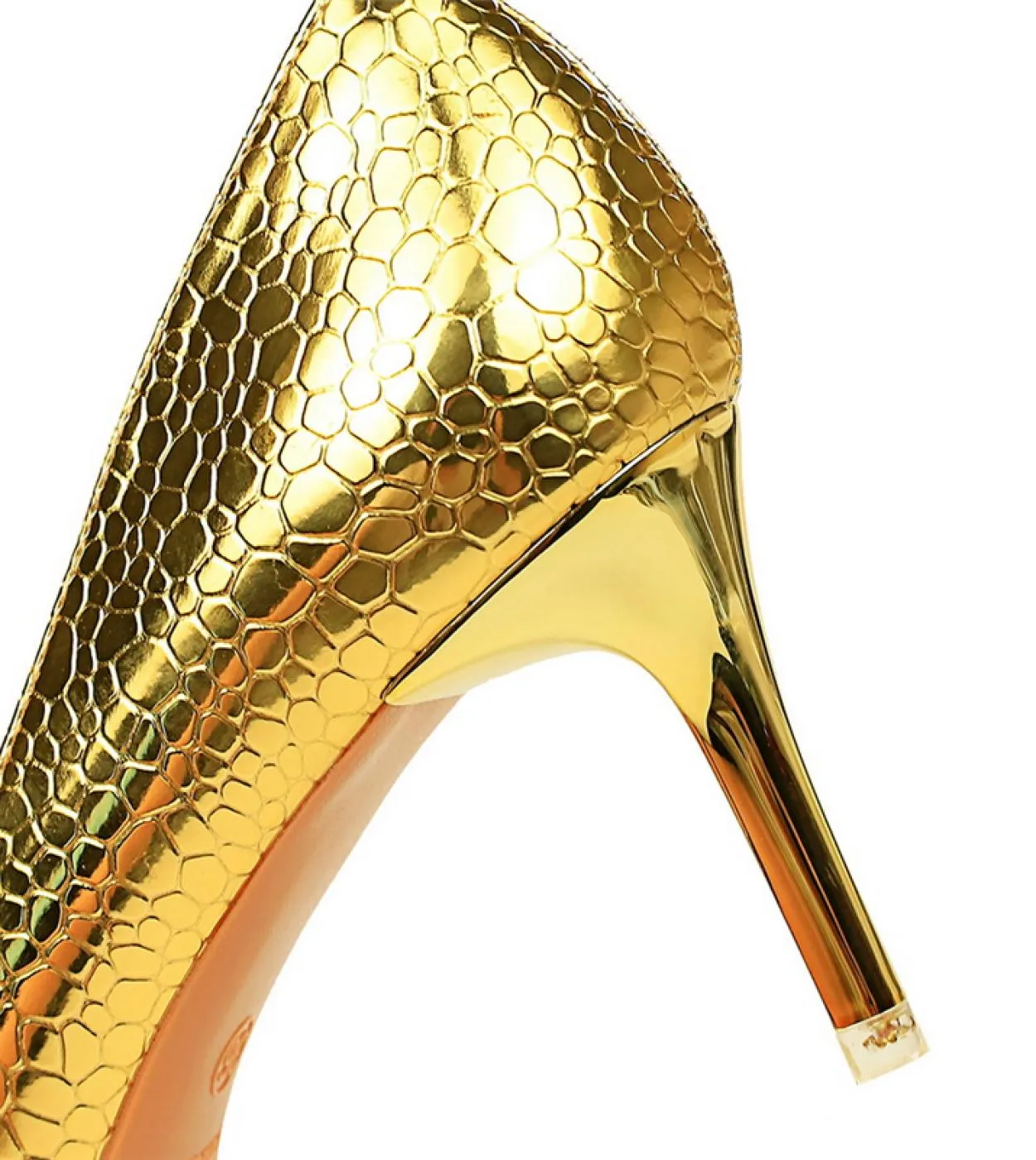 Scarpe con tacco basso oro Décolleté con tacco alto in pelle da sposa in pelle da donna 2023