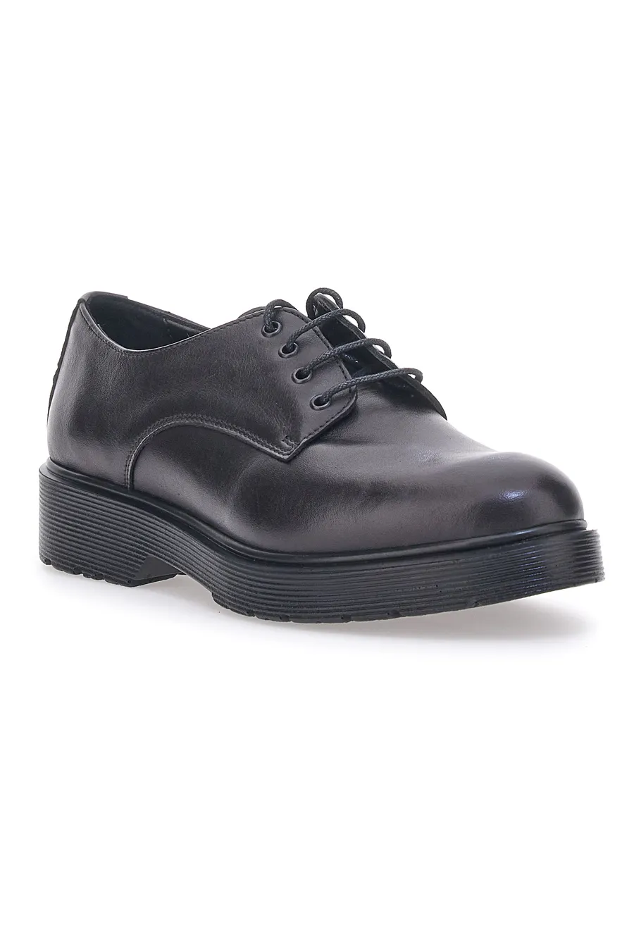 Scarpe Stringate Nere Vera Pelle Mio Tempo 258981