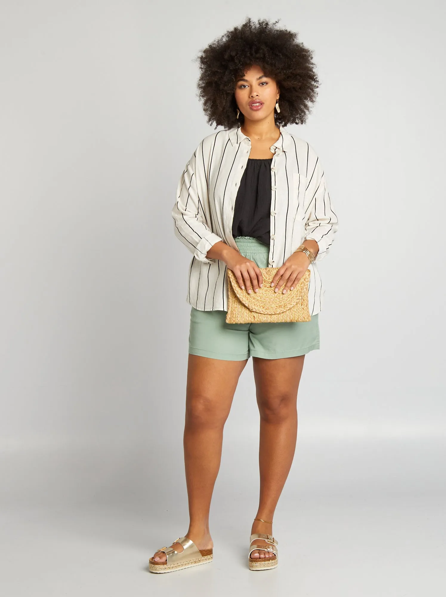 Shorts in tencel - VERDE