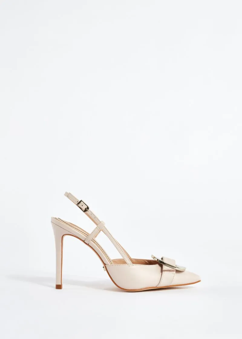 Slingback in nappa con fibbia