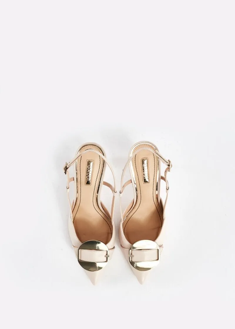 Slingback in nappa con fibbia