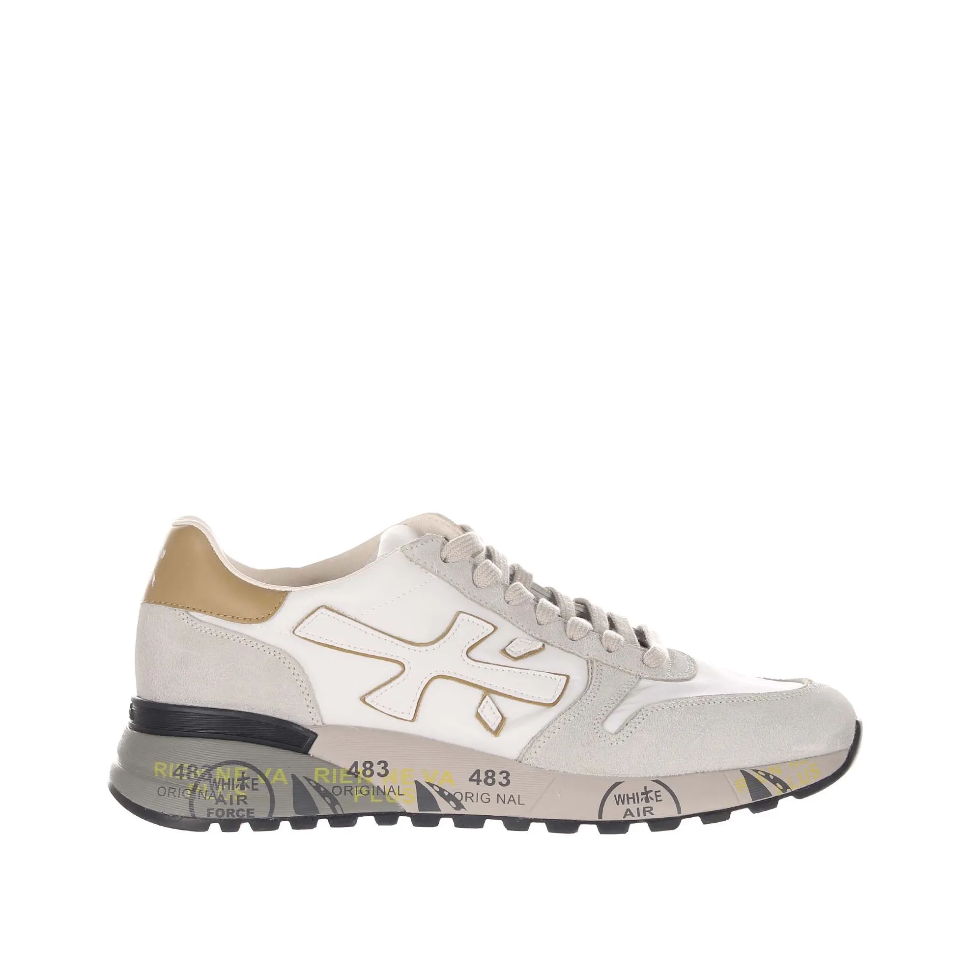 Sneaker in camoscio e tessuto tecnico