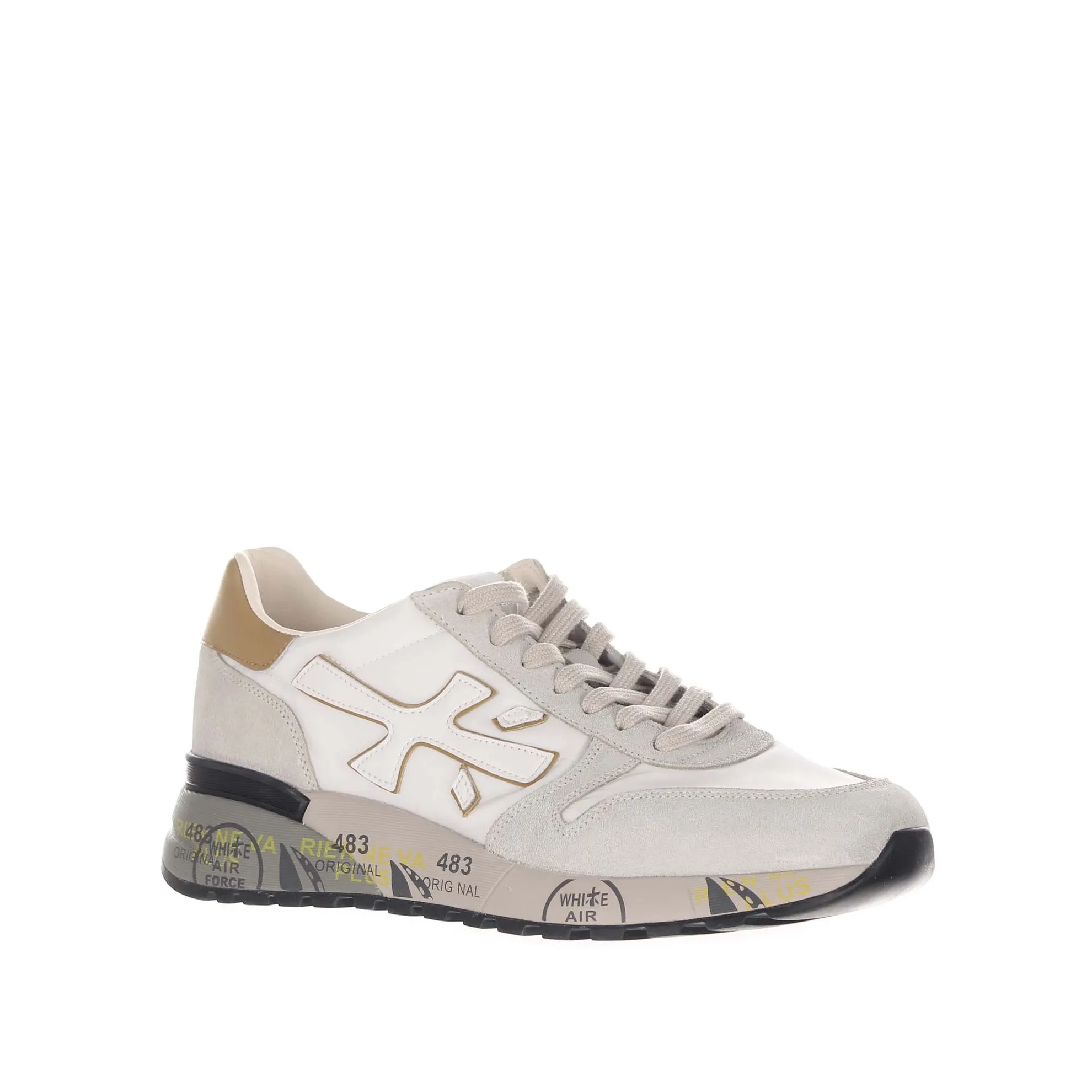Sneaker in camoscio e tessuto tecnico