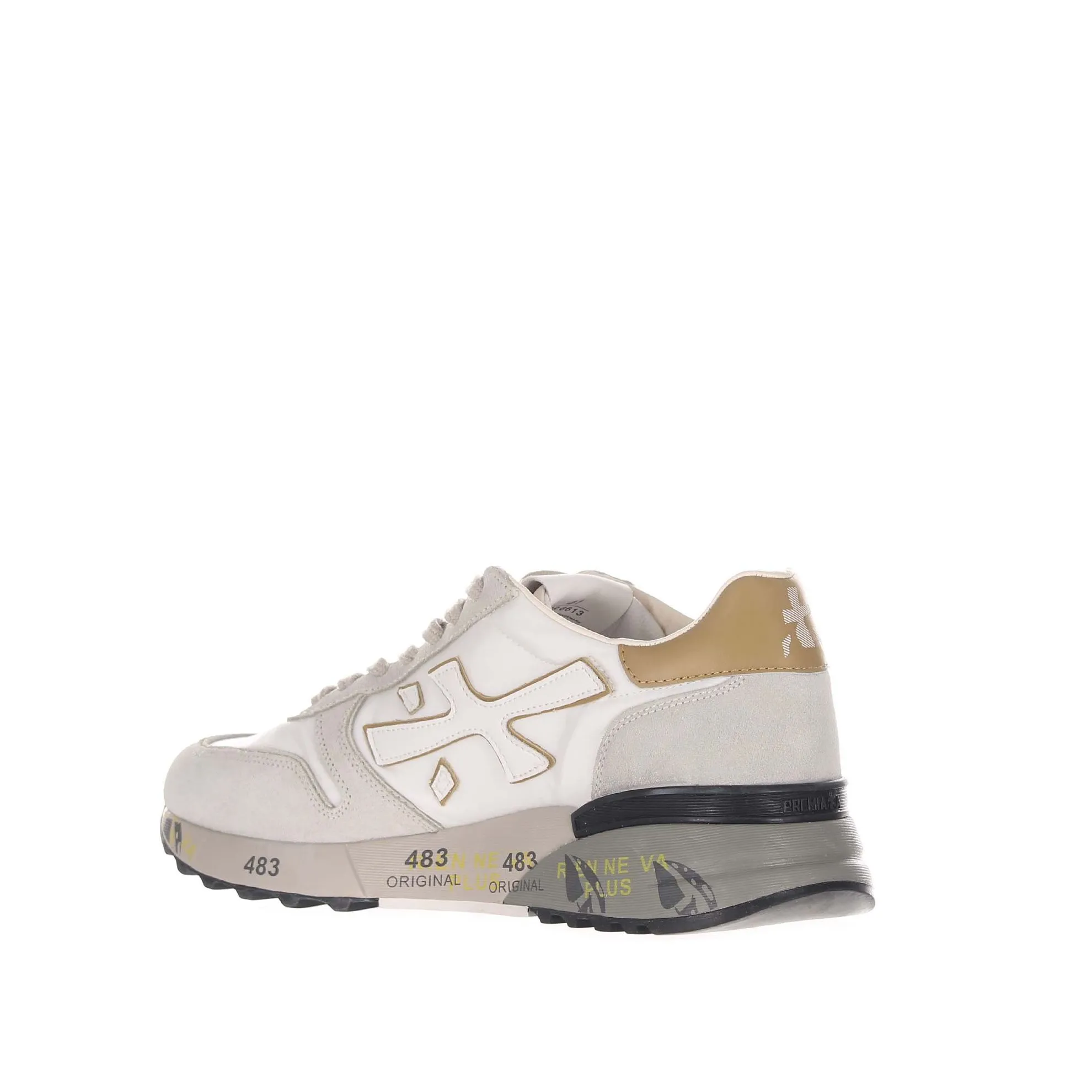 Sneaker in camoscio e tessuto tecnico