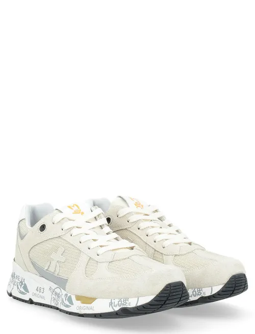 Sneaker Premiata Mase 6628 in camoscio e tessuto tecnico beige