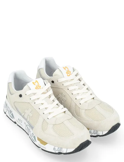 Sneaker Premiata Mase 6628 in camoscio e tessuto tecnico beige
