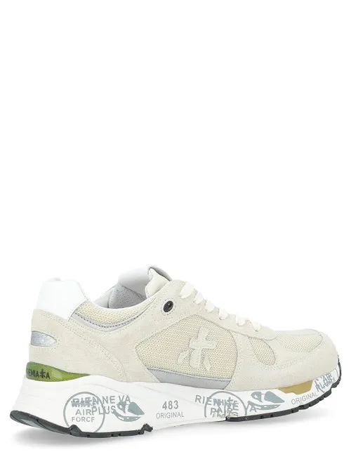 Sneaker Premiata Mase 6628 in camoscio e tessuto tecnico beige