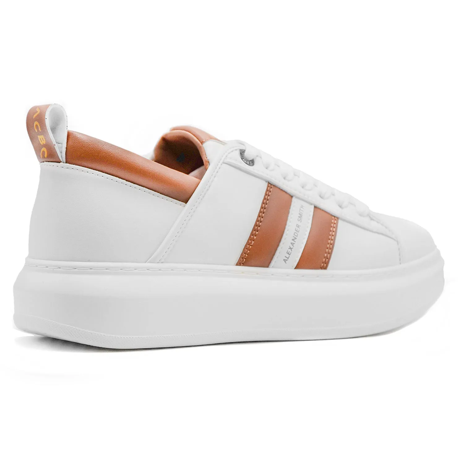Sneakers Alexander Smith Uomo Eco-Wembley Bianco Dettagli Cognac