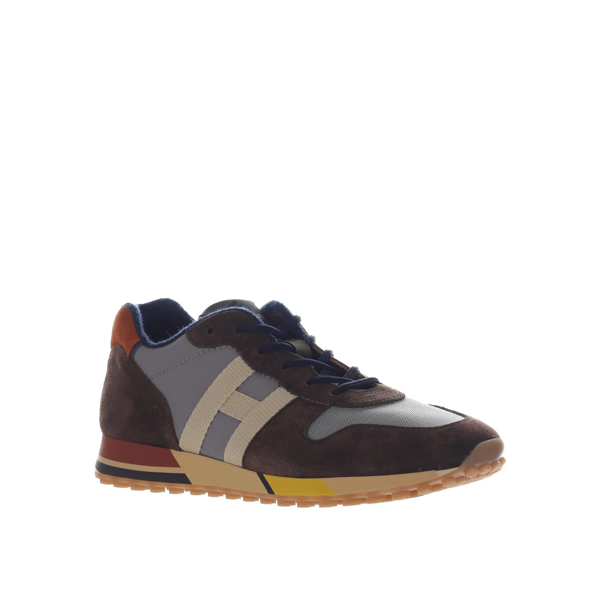 Sneakers h383 in camoscio e tessuto tecnico